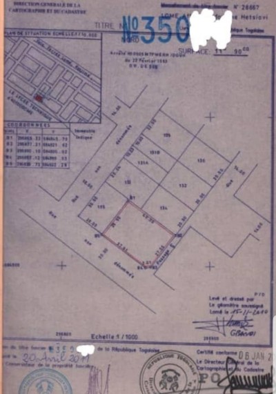 2 lots collés cloturés avec titre foncier