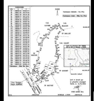 70 lots collés avec titre foncier en cours à 800m du goudron