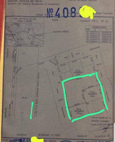 6 lots collés avec titre foncier  et 2e en cours