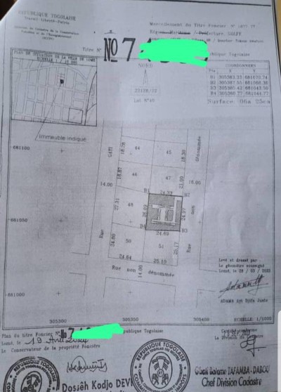 1 lot avec titre foncier non loin de l'aéroport à 100m du goudron