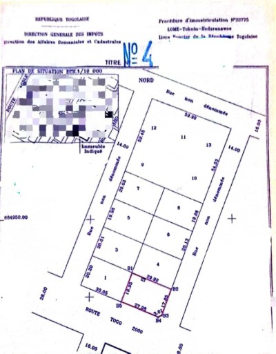 1 lot cloturé avec titre froncier au bord du goudron