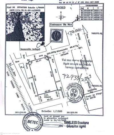 10 lots collés avec plan visé à 100m du goudron