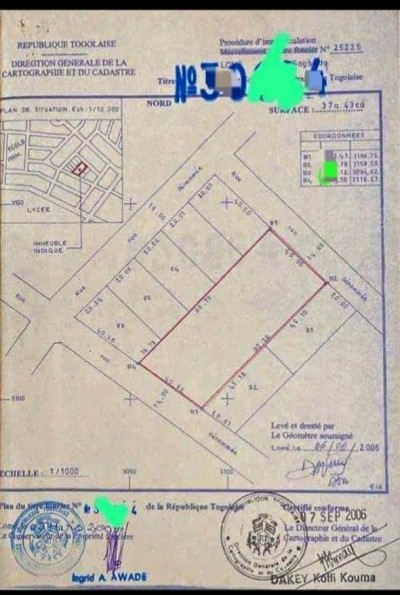 6 lots 1/4 collés cloturés avec titre foncier à 300m du goudron