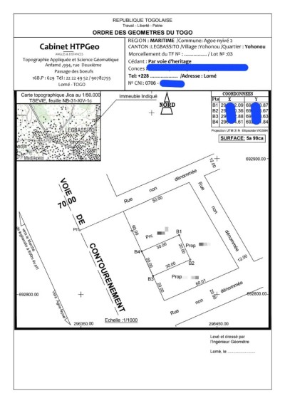 1 lot  avec plan +mandat au bord du goudron