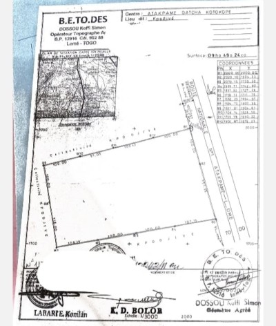 9 hectares avec titre foncier au bord du goudron