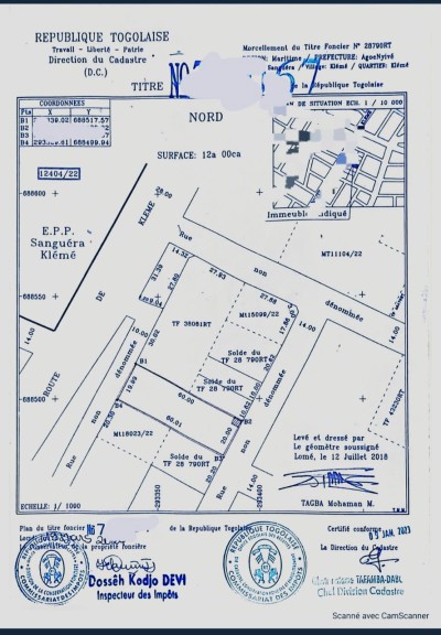 2 lots collés cloturés avec titre foncier à 1km du goudron