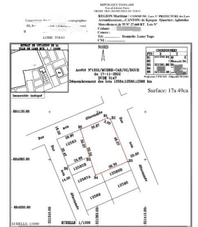 3 lots collés avec titre foncier à 200m du goudron