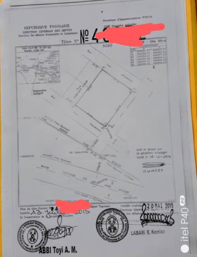 5 lots collés avec titre foncier  à 150m du goudron rn5
