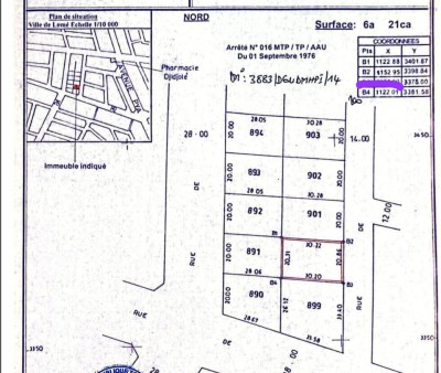 1 lot avec titre foncier en cours à 300m des pavés