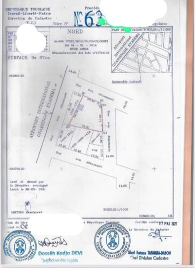 1 lot et démi avec titre foncier à 150m du goudron