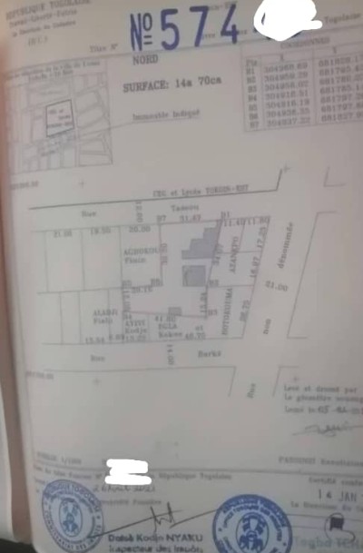 2 lots et démi avec titre foncier à 200m du goudron