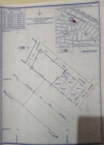4 lots 1/4 collés avec titre foncier au bord du goudron
