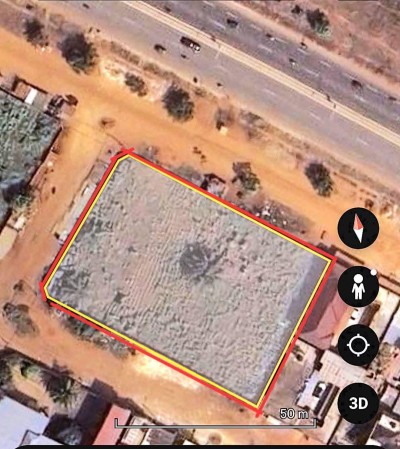 4 lots collés cloturés avec titre foncier au bord du goudron