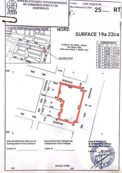 3 lots 1/4 cloturés avec titre foncier global au bord du goudron