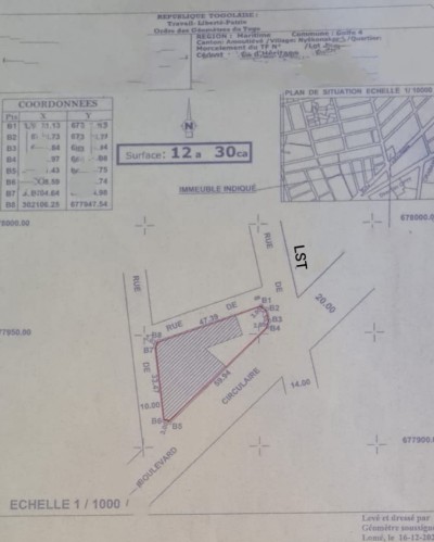 2 lots collés avec titre foncier au bord du boulevard circulaire