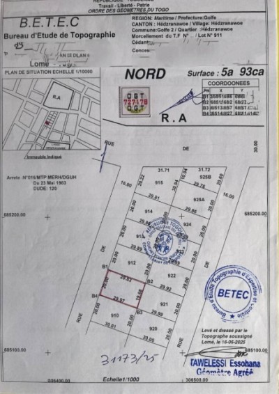 1 lot avec tampon otr proche lycée awoudja