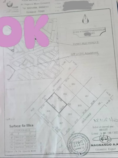 1 lot cloturé avec titre foncier en cours