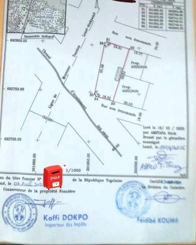 2 lots  1/4 avec titre foncier à 50m du goudron