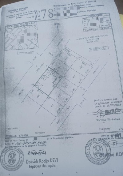 1 lot avec titre foncier