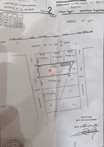 2 lots collés avec titre foncier
