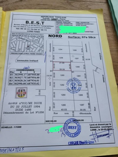 1 lot 1/4 avec tampon otr à 150m du goudron