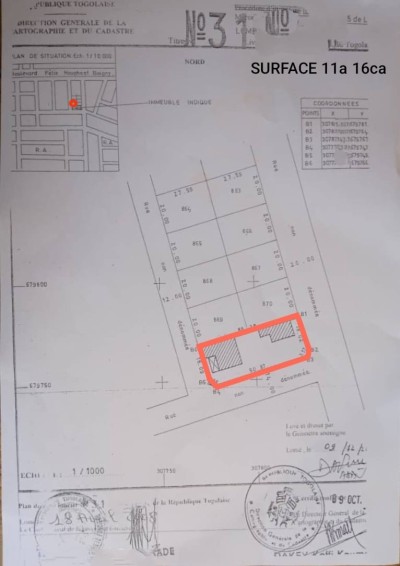 2 lots collés cloturés avec titre foncier