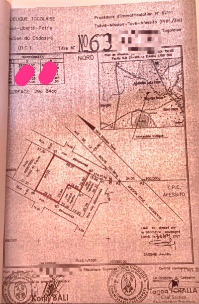 5 lots collés avec titre foncier proche du lycée