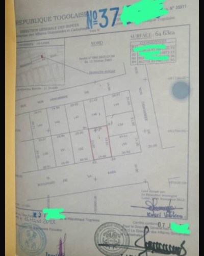 1 lot avec titre foncier au bord des pavés