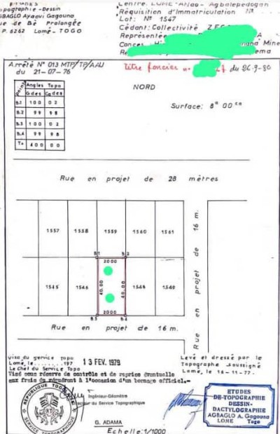 1 lot cloturé et démi cloturé  avec titre foncier