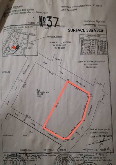 6 lots et démi collés avec titre foncier à 150m du goudron