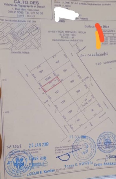 démi lot cloturé avec 3 tampons