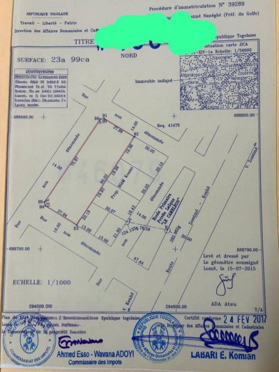2 lots collés avec titre foncier non loin de l'école Caméleon