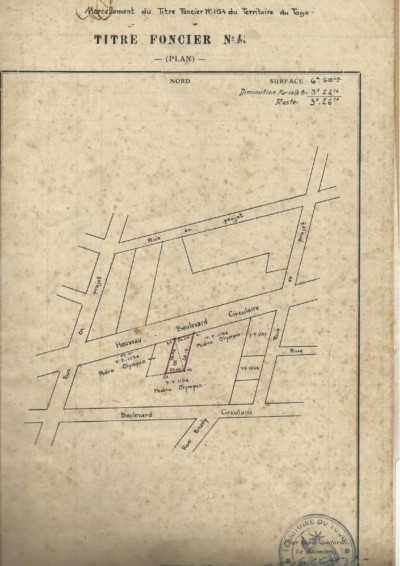 démi lot avec titre foncier au bord du boulevard du 13 janvier